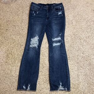 Judy Blue Dark Distressed Flare Jeans